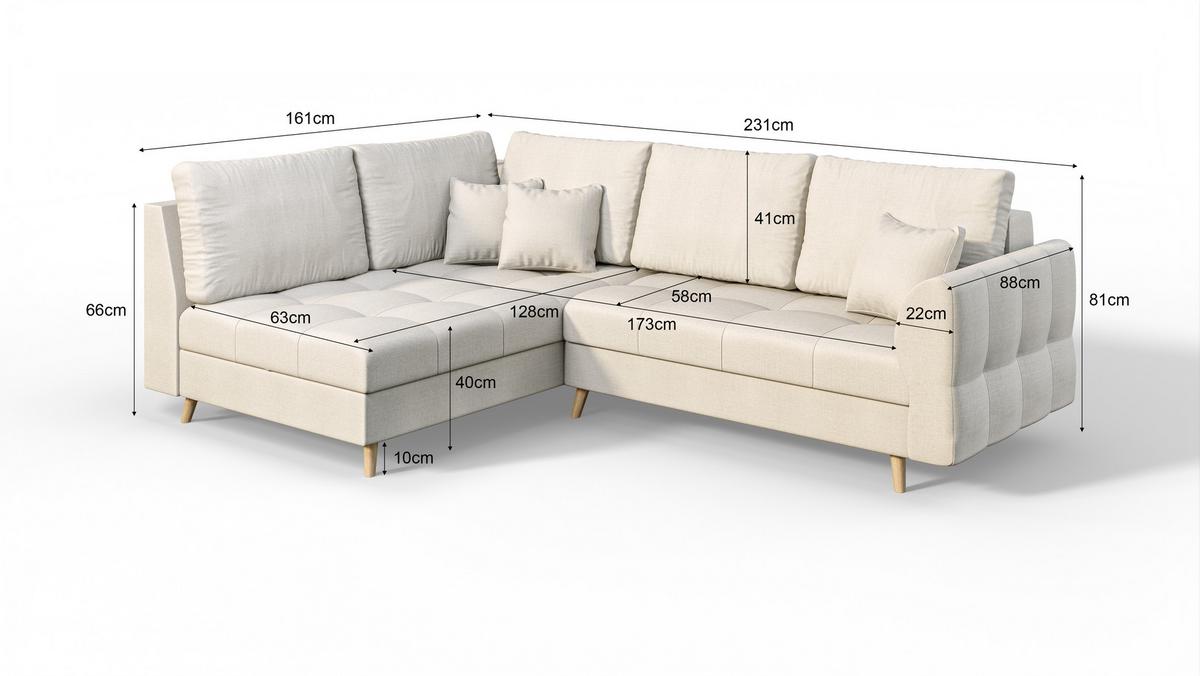 ECKSOFA Lorine Mikrofaser Gelb - Hellbraun/Gelb, Buchenholz/Textil (231/161cm) - S-Style Möbel