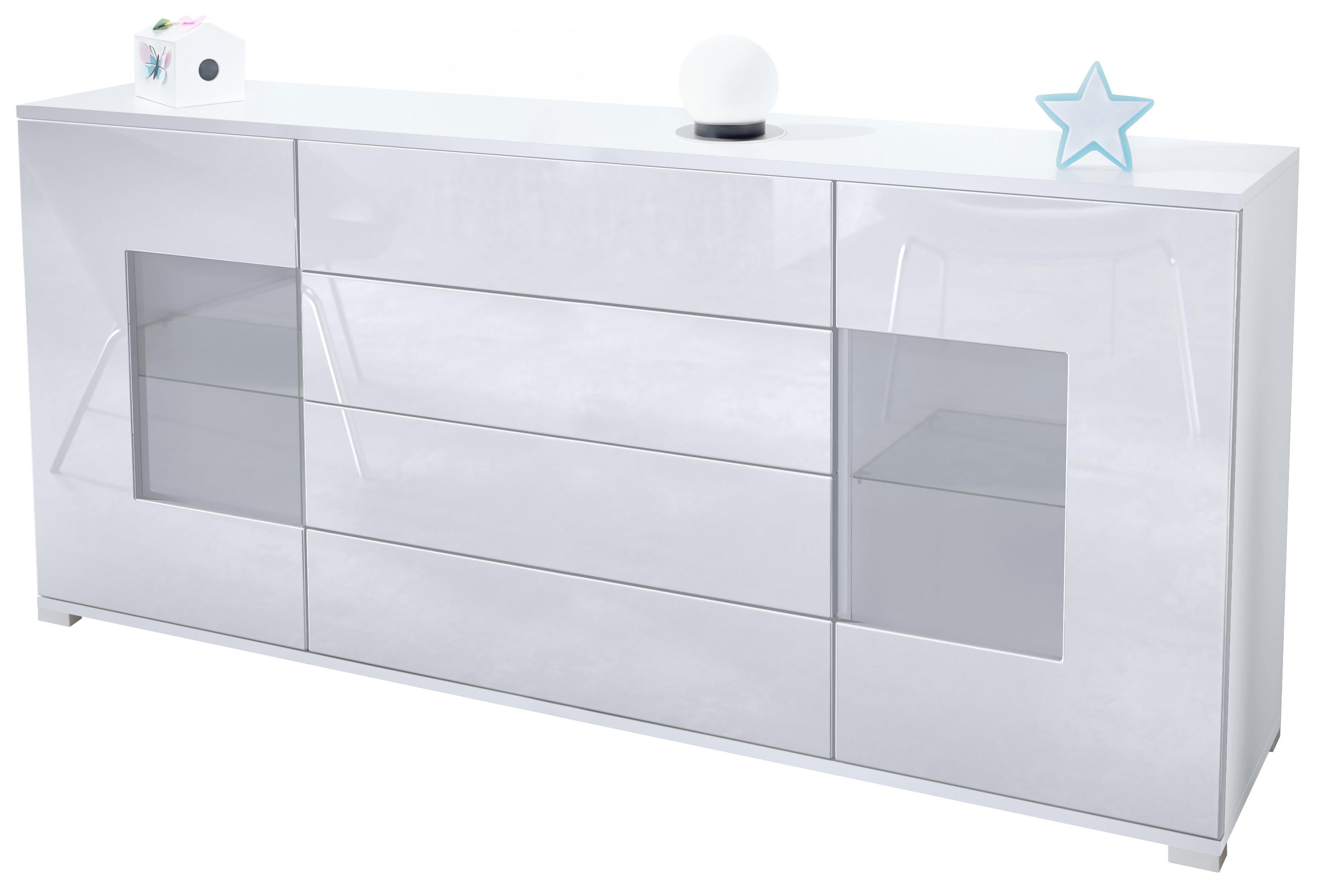 SIDEBOARD Grömitz Weiß Hochglanz - Weiß Hochglanz, Holzwerkstoff (166.5/75.5/35cm) - Vladon