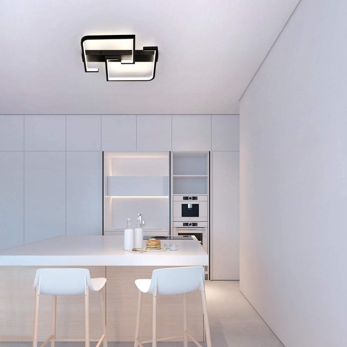 LED DECKENLEUCHTE Crosby 42/37/5 - Schwarz, Metall (42/37/5cm) - Nettlife