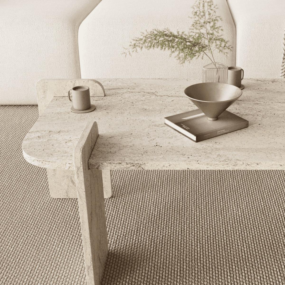 COUCHTISCH mit rechteckiger Tischplatte und abgerundeten Kanten 120/60/35 cm - Beige, Holzwerkstoff (8/60/35cm) - Calicosy