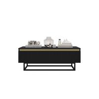 COUCHTISCH Selene Schwarz matt 109 cm mit Metallrahmen - Schwarz, Holzwerkstoff/Metall (50/109/39cm) - Meble Lindner