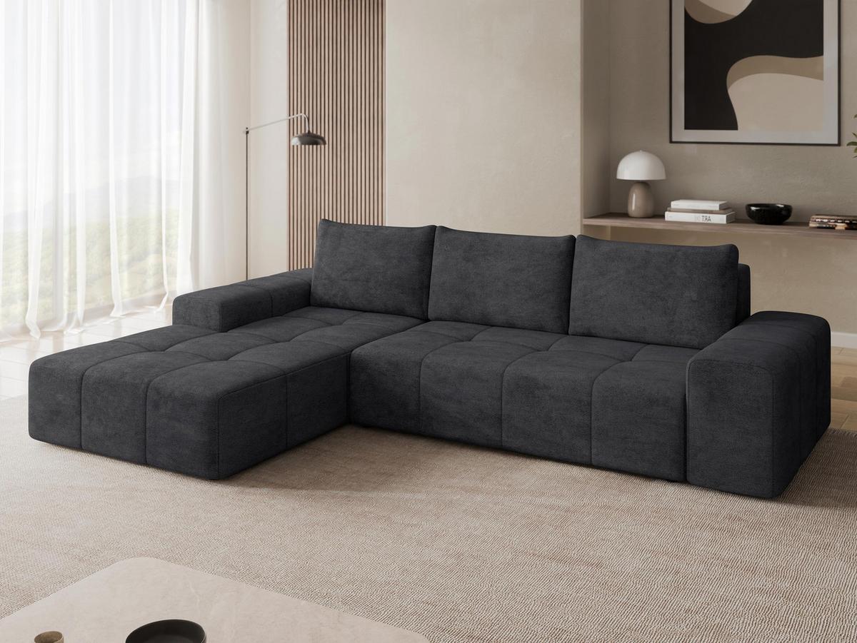 ECKSCHLAFSOFA Tonseo L, Seite: Links - Anthrazit/Schwarz, Holz/Kunststoff (275/173cm) - MIRJAN24