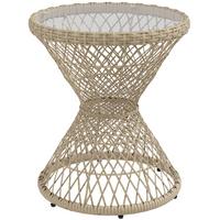 GARTENTISCH, Braun, Stahl, PE Rattan - Braun, Kunststoff (45/45/52cm) - Outsunny