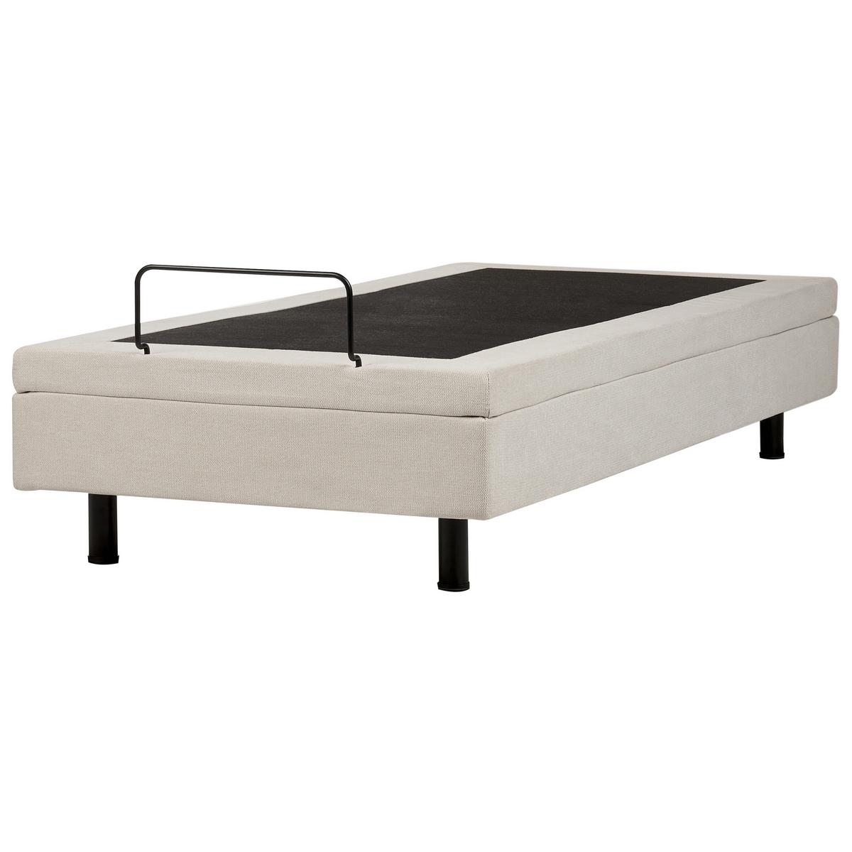 BETT verstellbar ohne Kopfteil Stoff 90/200 cm Hellbeige Castellan - Beige, Textil (90/200cm) - Beliani