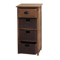 KOMMODE MIT KÖRBEN Dunkelbraun - Dunkelbraun, Holz (40/83/29cm) - MCW