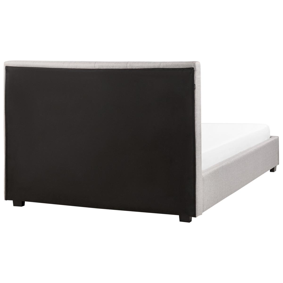 BETT 140/200 cm Hellgrau La Rochelle - Hellgrau/Schwarz, Textil (140/200cm) - Beliani