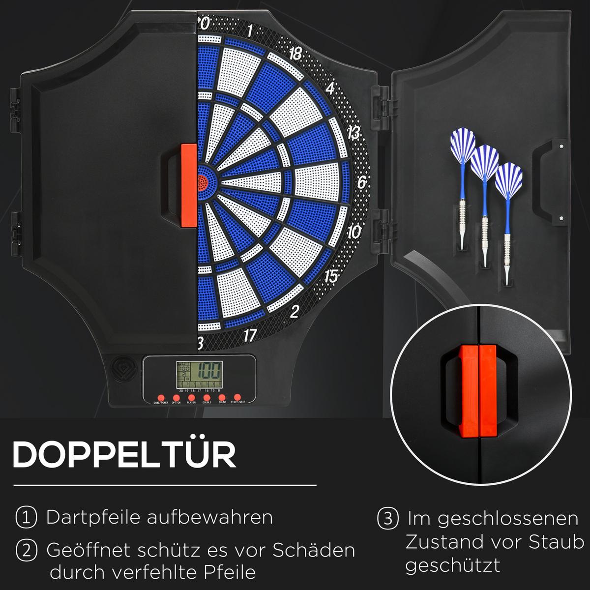 ELEKTRONISCHE Dartscheibe - Schwarz, Kunststoff (45/83cm) - SPORTNOW