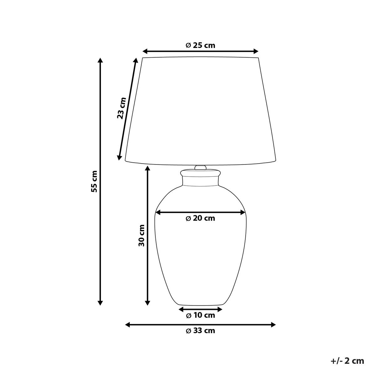 TISCHLAMPE Arcos 33/33/55 cm - Weiß, Keramik (33/33/55cm) - Beliani