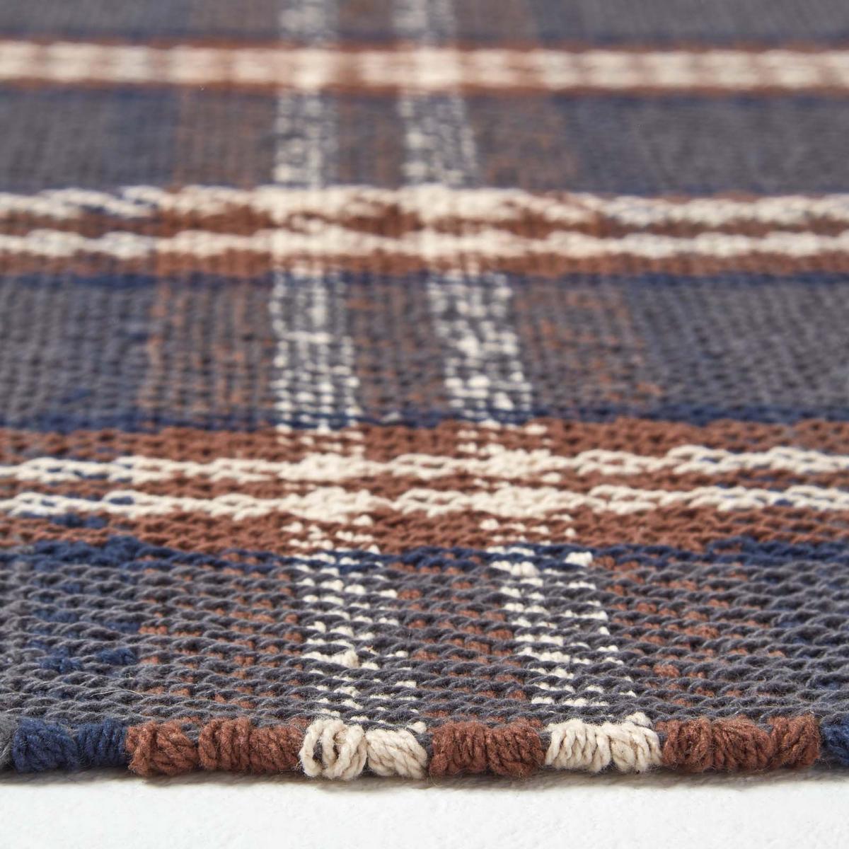 TEPPICHLÄUFER Hamilton, Baumwolle kariert 66/200 cm - Grau, Textil (66/200cm) - Homescapes