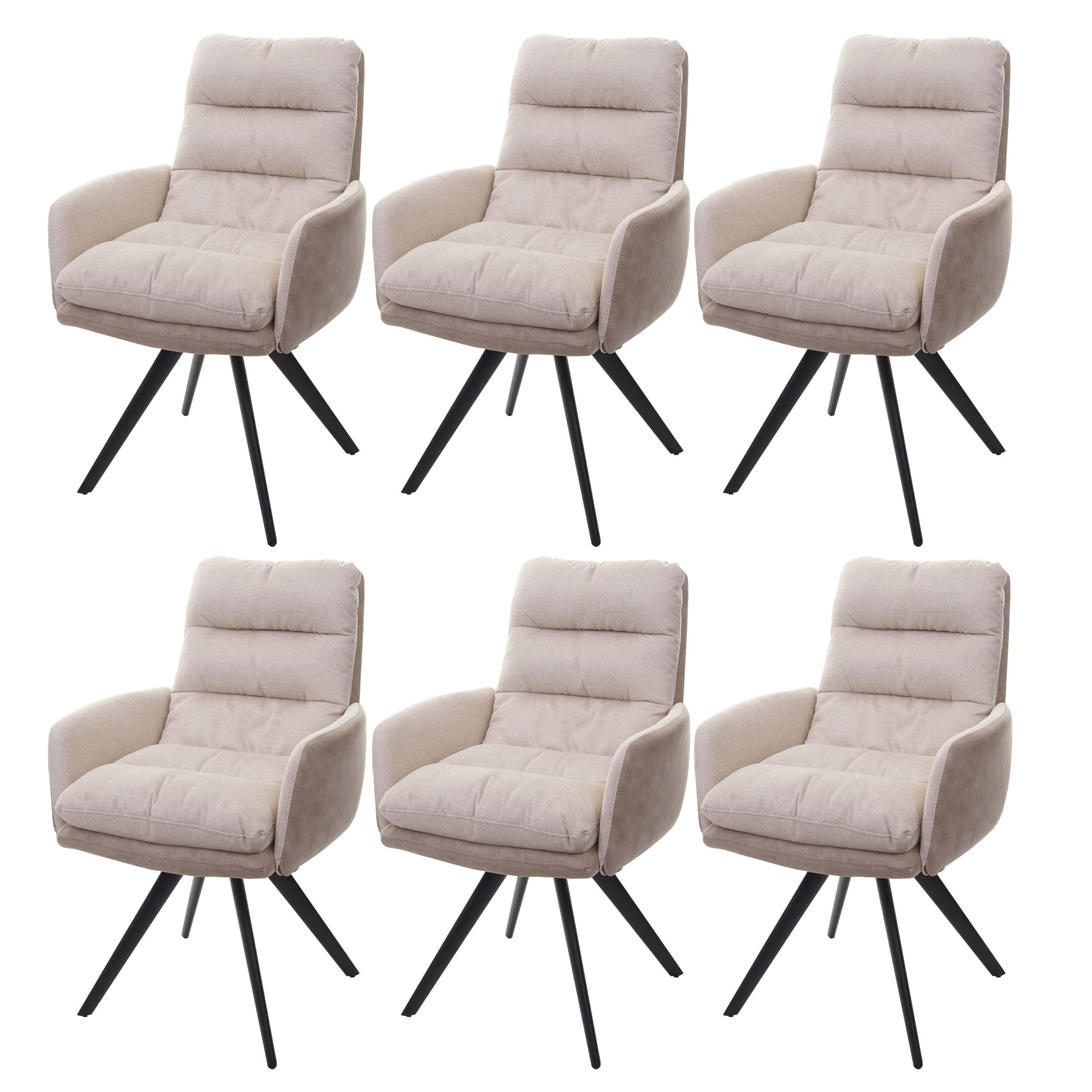 ESSZIMMERSTUHL Cremeweiß 6er-Set - Creme/Weiß, Textil (59/93/68cm) - MCW