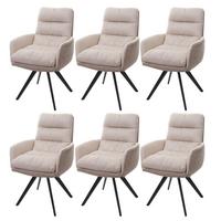 ESSZIMMERSTUHL Cremeweiß 6er-Set - Creme/Weiß, Textil (59/93/68cm) - MCW