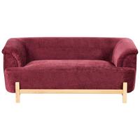 2-SITZER-SOFA Chenillegewebe Burgunderrot Alnor - Dunkelrot, Textil (162/67/85cm) - Beliani