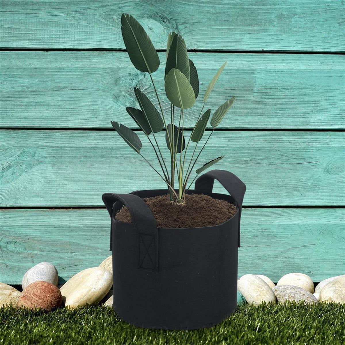 PFLANZSACK Vliesstoff 50/30 cm (2-tlg. Set) - Schwarz, Textil (30cm) - Intirilife