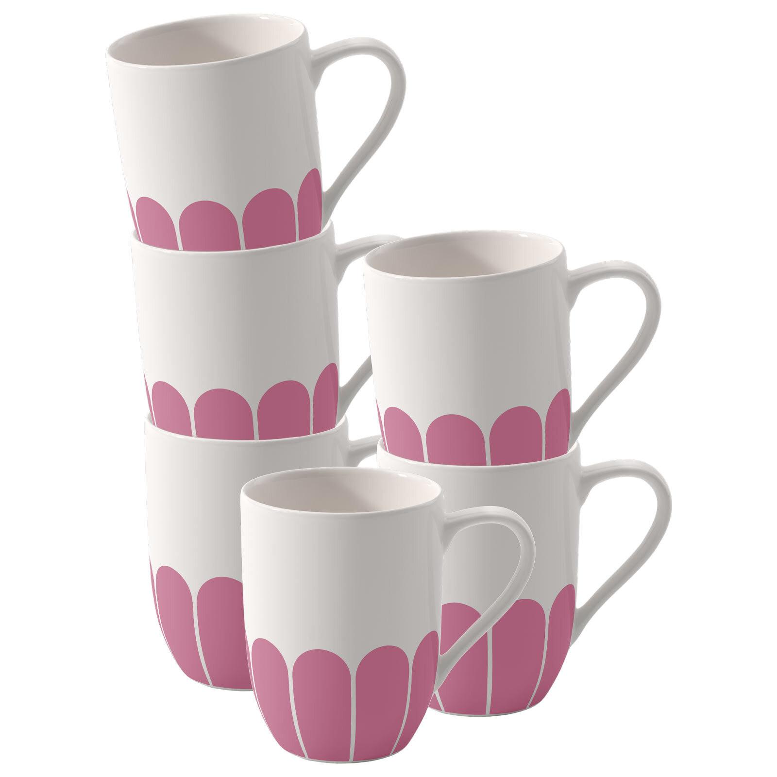 HENKELBECHER Fleur Couleur Cassis 290 ml 6er Set - Pink, Keramik (0.29L) - Villeroy & Boch