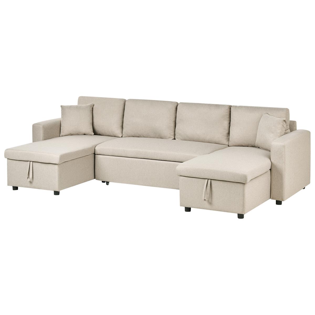 SCHLAFSOFA Polsterbezug Beige Sommen - Beige, Textil (287/86/147cm) - Beliani