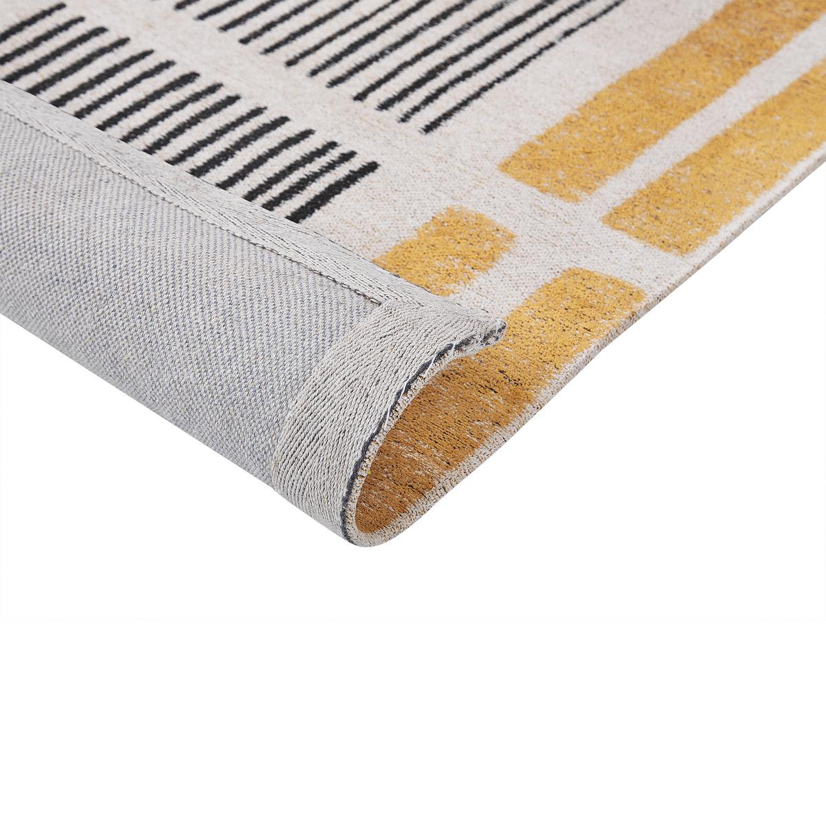TEPPICH geflochten Katra 200/140 cm - Gelb, Textil (140/200cm) - Beliani