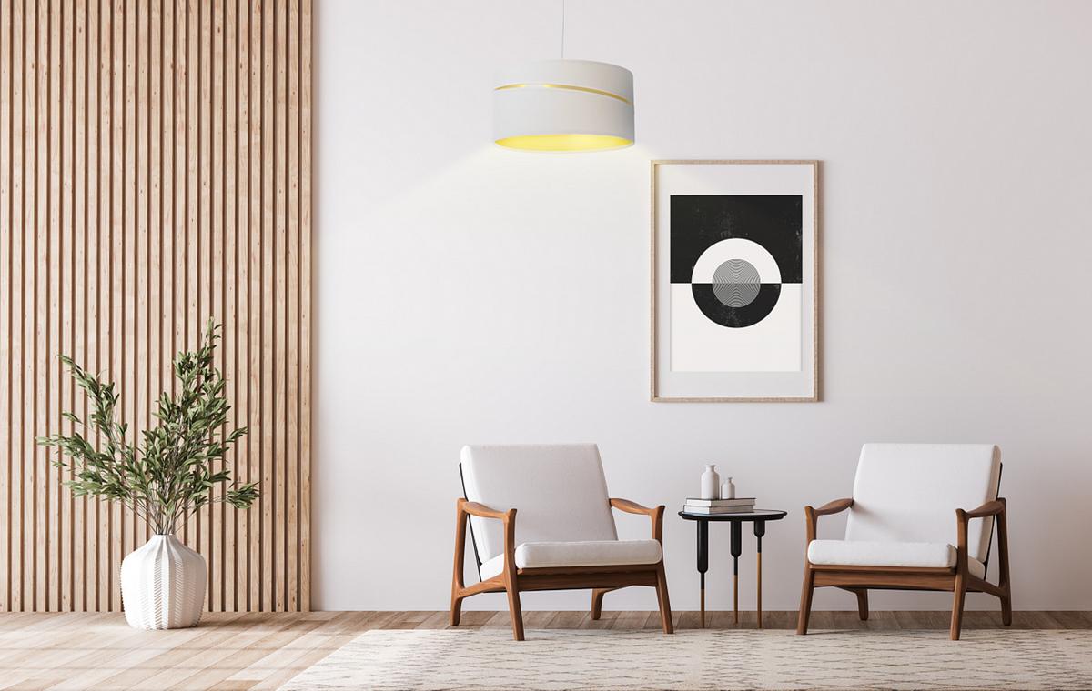 HÄNGELEUCHTE Gold 40/20 cm - Goldfarben/Weiß, Kunststoff (40/0.4/20cm) - ONZENO