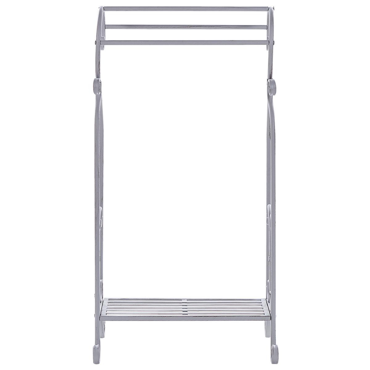 HANDTUCHSTÄNDER Antik Optik grau 49 x 91 cm Linares - Grau, Metall (49/91/33cm) - Beliani
