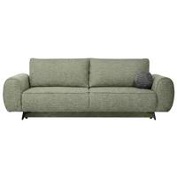 SCHLAFSOFA Vito 3-Sitzer mit Bettkasten, DL-System, Chenille-Stoff, Grün - Schwarz/Grün, Textil (256/90/99cm) - Beautysofa