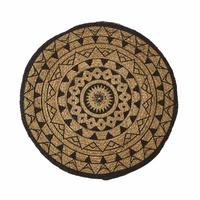 TEPPICH Mandala rund geflochten 90 cm - Schwarz, Naturmaterialien (90/90cm) - Homescapes