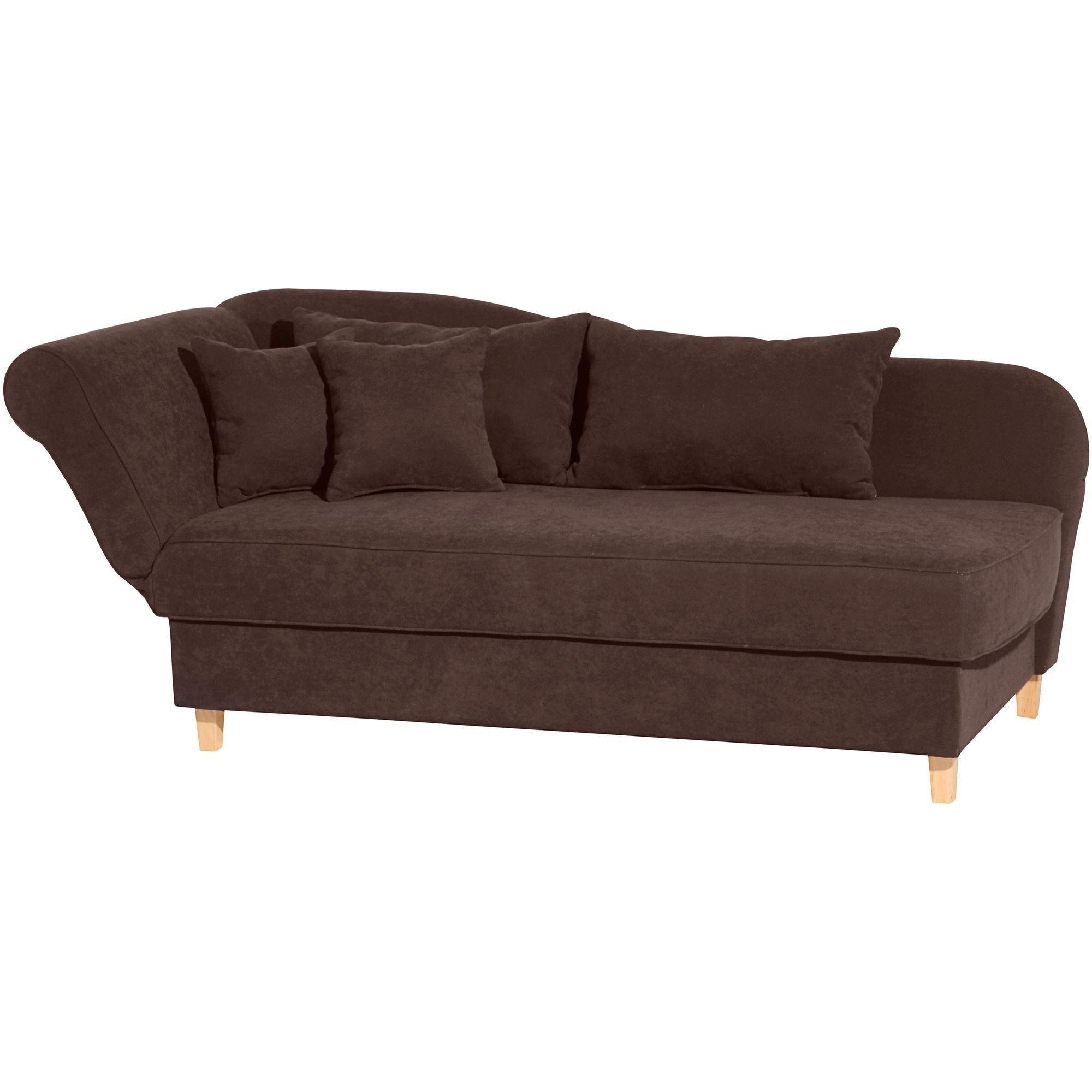 RECAMIERE mit Armteil links klappbar Katia Bezug Veloursstoff Buche natur / braun - Braun, Kunststoff (190/82/88cm) - 58aufmkessel