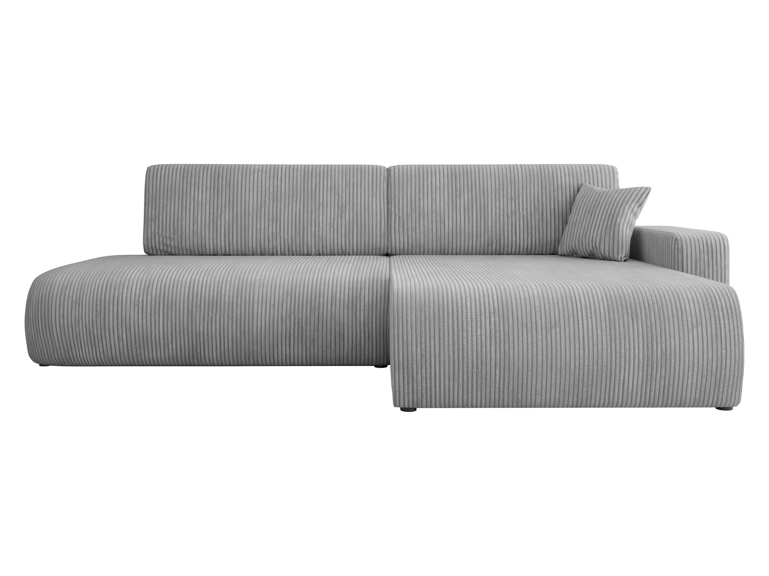 ECKSOFA Piano O Cord - Hellgrau/Schwarz, Holz/Kunststoff (262/145cm) - MIRJAN24