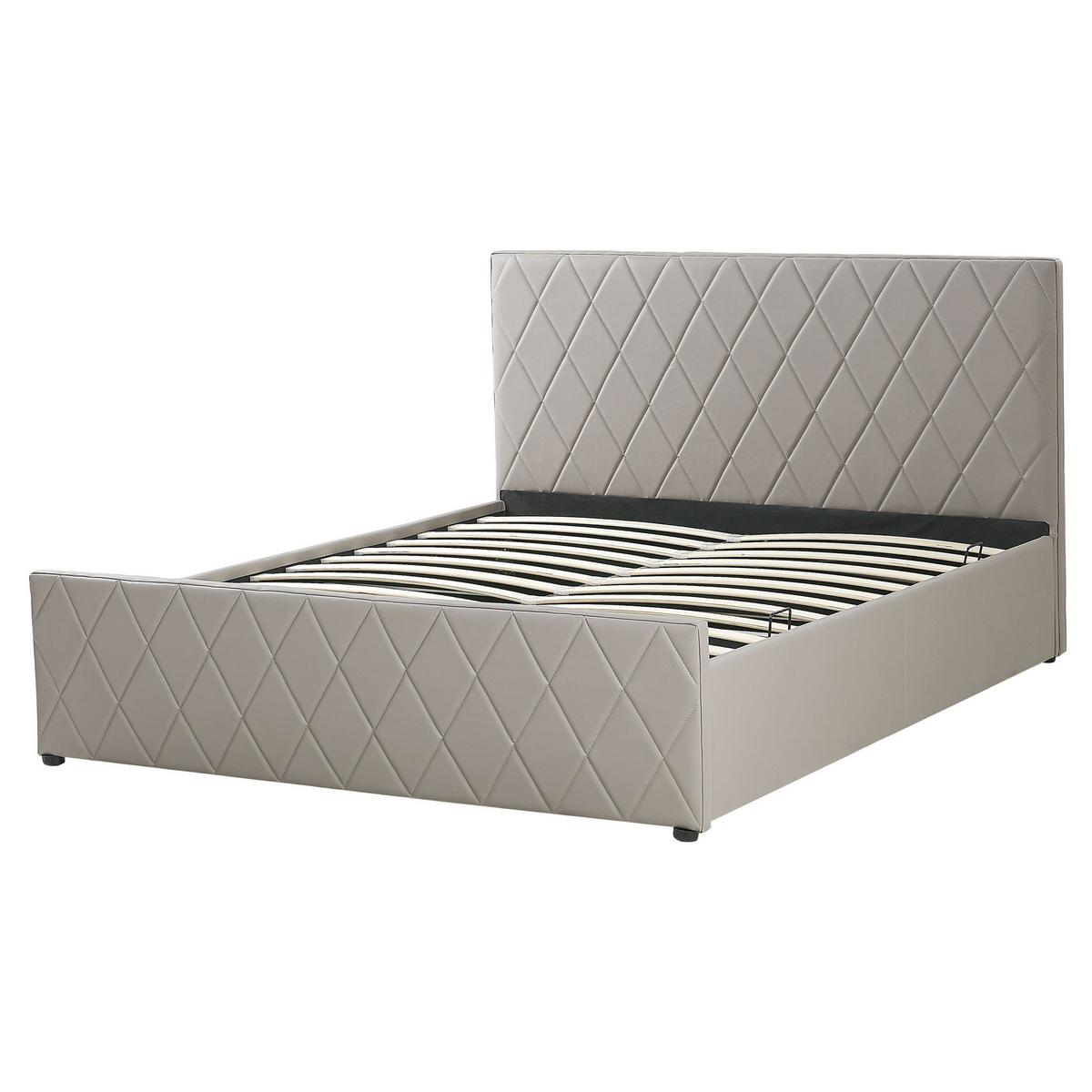 BETT mit Stauraum 160x200 cm Grau Rochefort - Taupe, Kunststoff (160/200cm) - Beliani