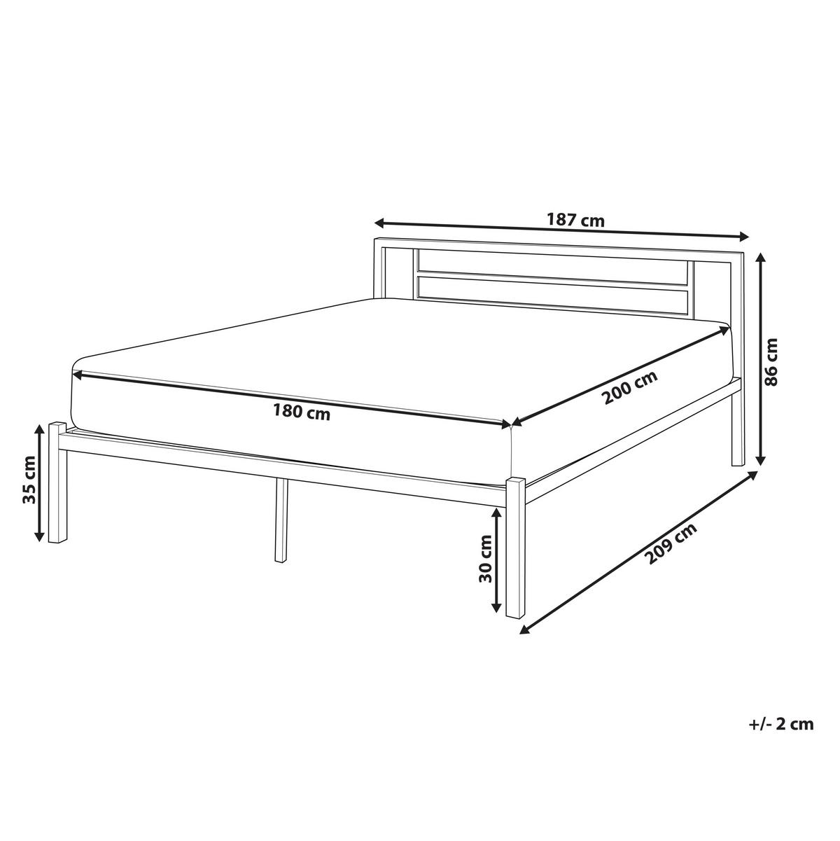BETT mit Lattenrost 180/200 Stahl Hellbeige Cusset - Beige, Metall (180/200cm) - Beliani