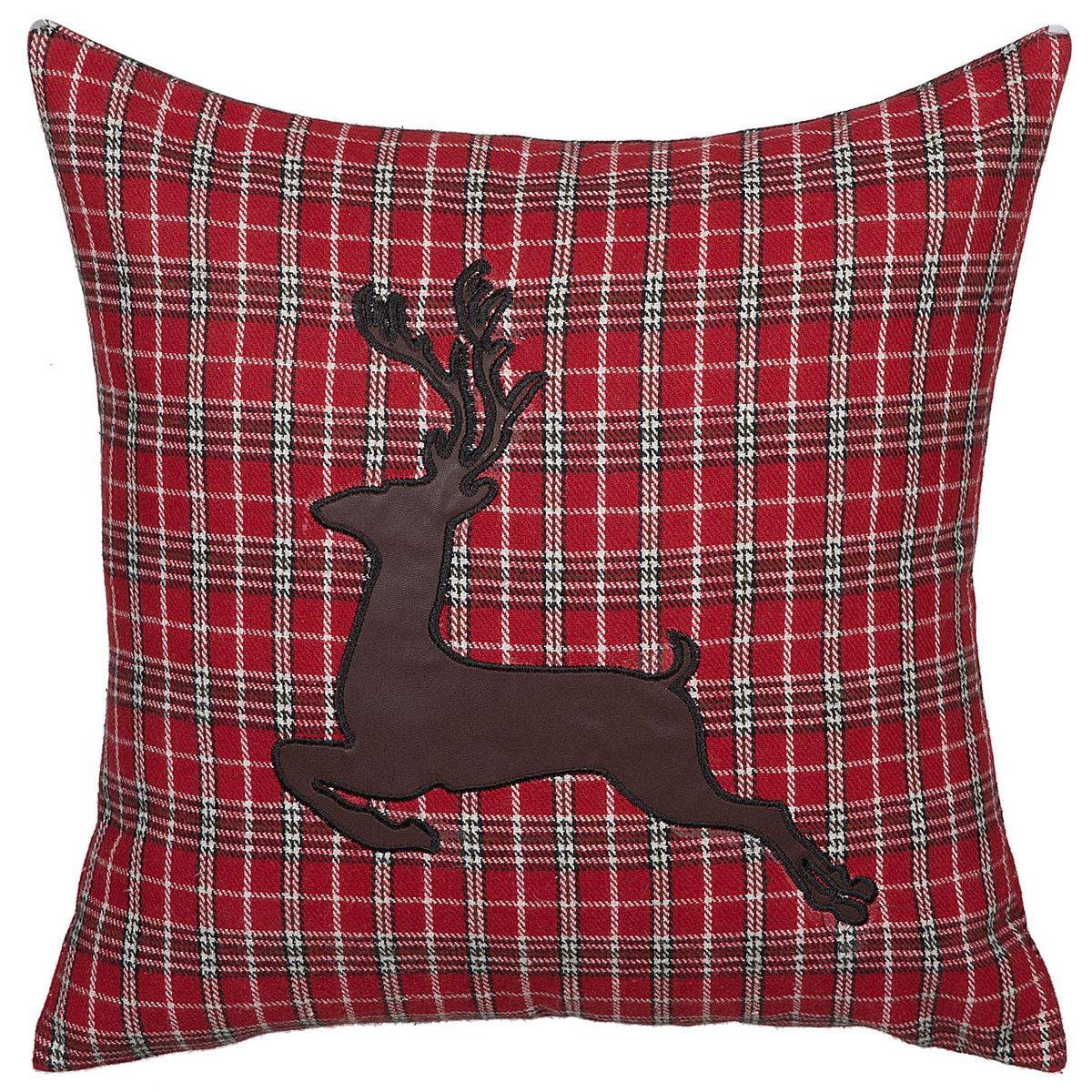 DEKOKISSEN 2er-Set Dunkelrot 45/45 cm Comet - Dunkelrot, Textil (45/45cm) - Beliani