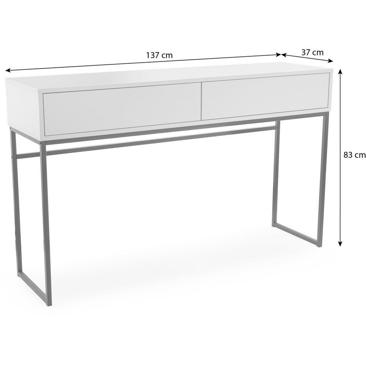 KONSOLENTISCH Giana mit 2 Schubladen, 137 cm, Beige Sand - Sandfarben/Beige, Holzwerkstoff (37/137/83cm) - Beautysofa