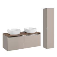 BADMÖBEL 120cm Éros 2er-Set Taupe - Taupe, Holzwerkstoff (120/48/46cm) - Petits-meubles