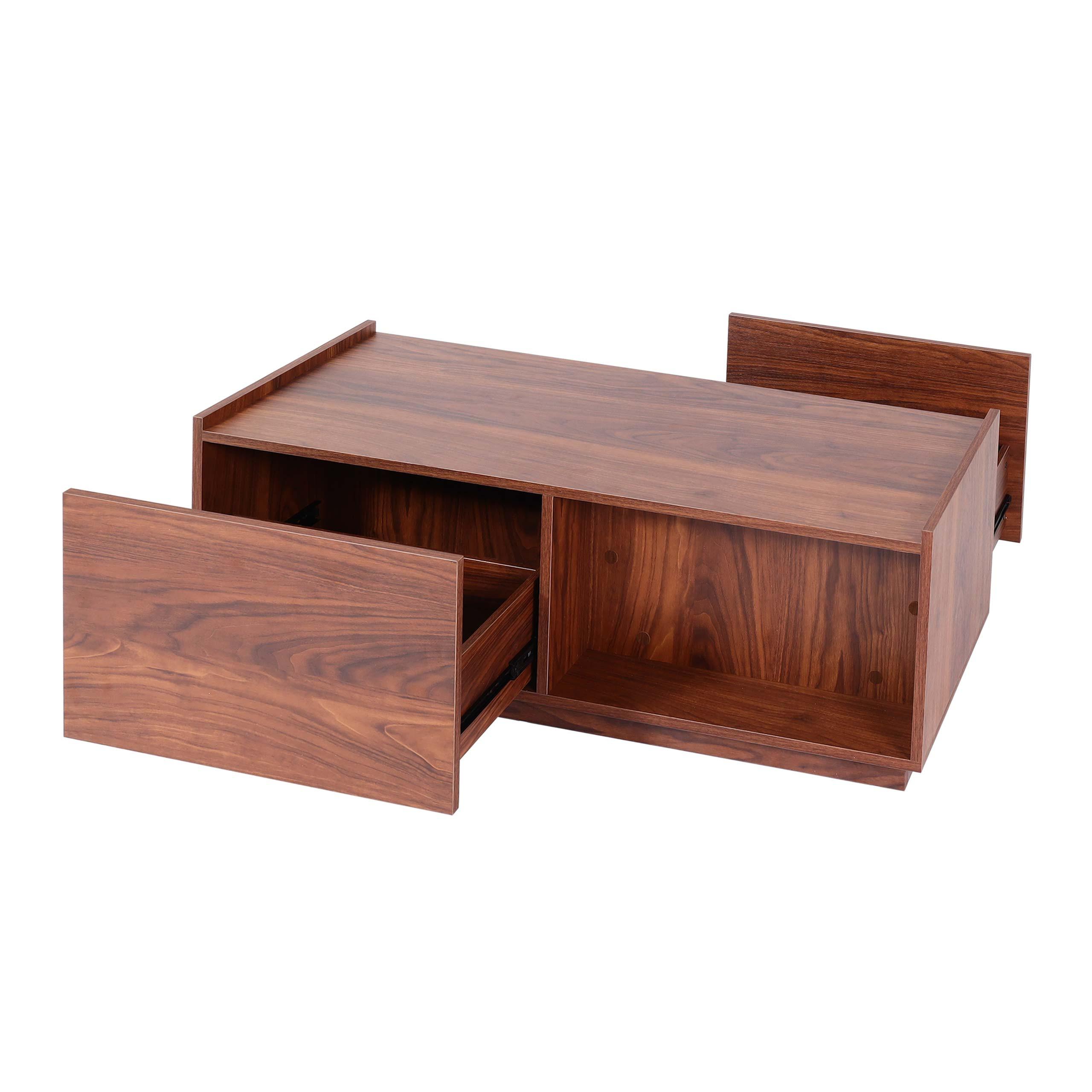 COUCHTISCH rechteck Walnuss Dekor - Walnussfarben, Holz (50/110/40cm) - MCW