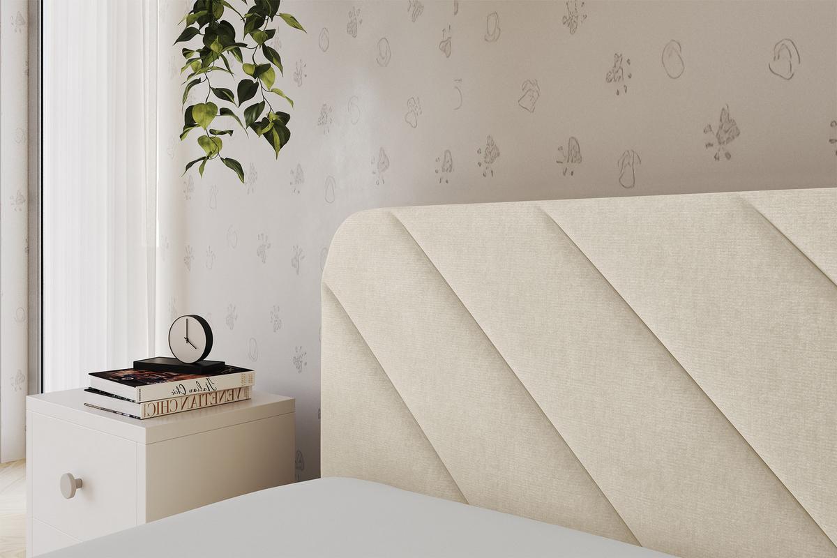 EINZELLBETT Jugendbett mit Bettkasten und Matratze H3/H4, Rechts - FIKY 90x200 Beige - Naturfarben, Holzwerkstoff/Textil (90/200cm) - ALTDECOR