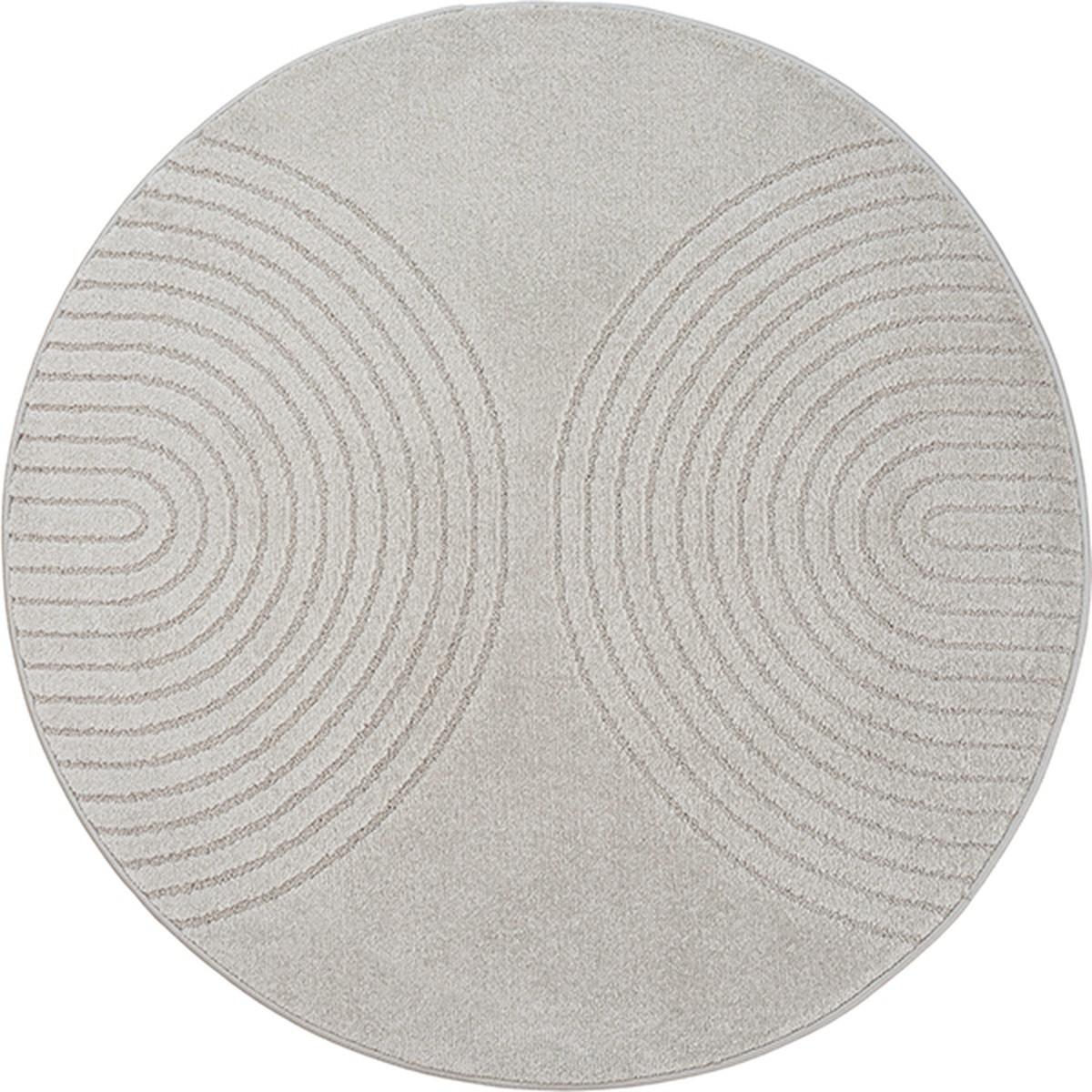 RUNDTEPPICH Geometrisch MUOTA Polypropylen Grau 120 x 120 cm - Grau, Textil (120/120cm) - KADIMA DESIGN