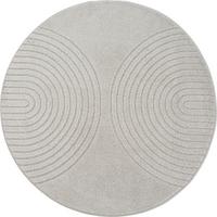 RUNDTEPPICH Geometrisch MUOTA Polypropylen Grau 120 x 120 cm - Grau, Textil (120/120cm) - KADIMA DESIGN