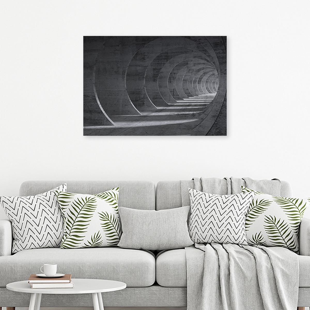 WANDBILD grauer 3d tunnel - Grau, Textil (60/40cm) - Feeby