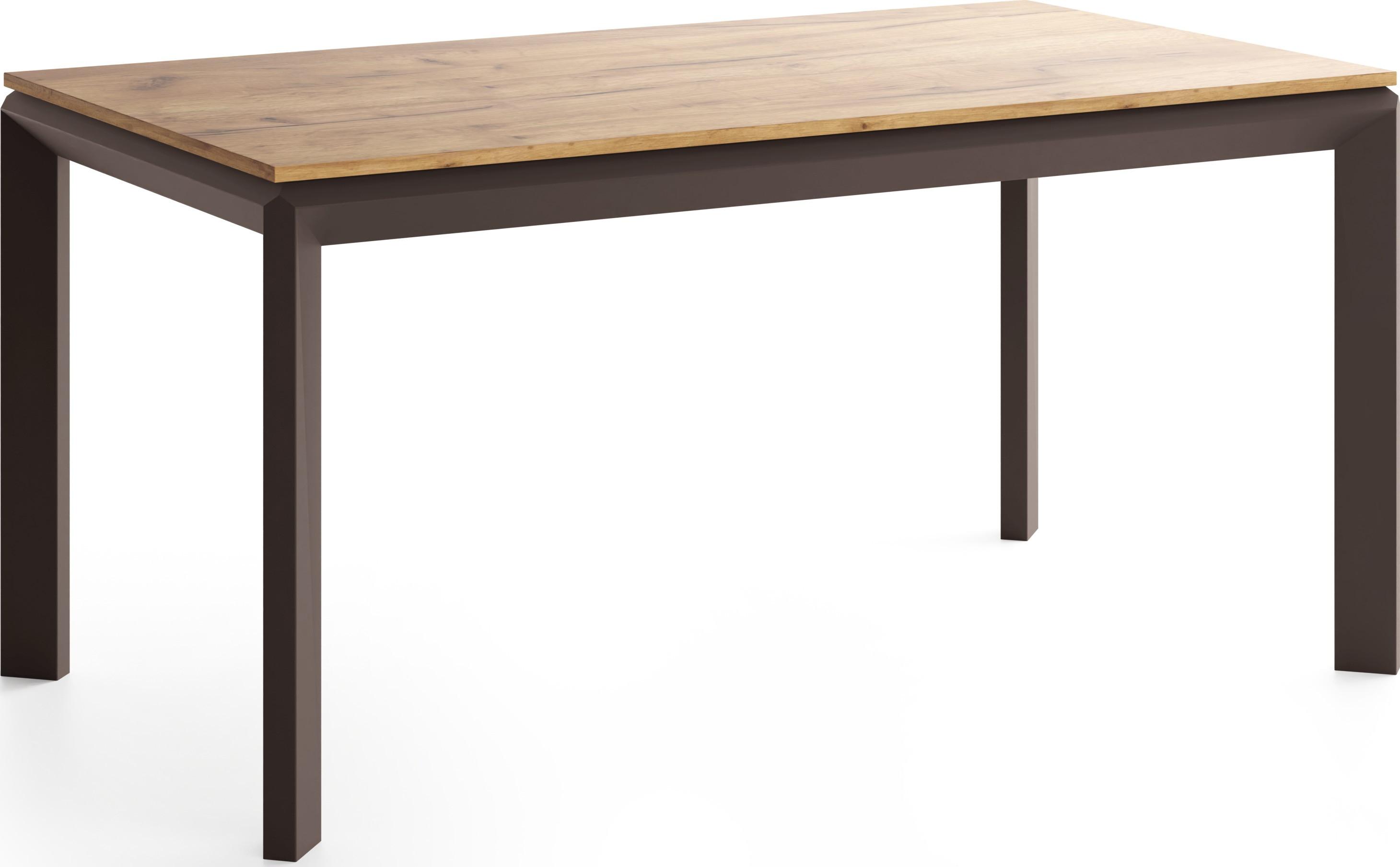 ESSTISCH Elan rechteckig ausziehbar verlängerbar mit Braunen Metallbeinen, Eiche Braun 180-270/90/76 cm - Eiche Wotan/Braun, Holzwerkstoff/Metall (90/270/76cm) - WFL GROUP