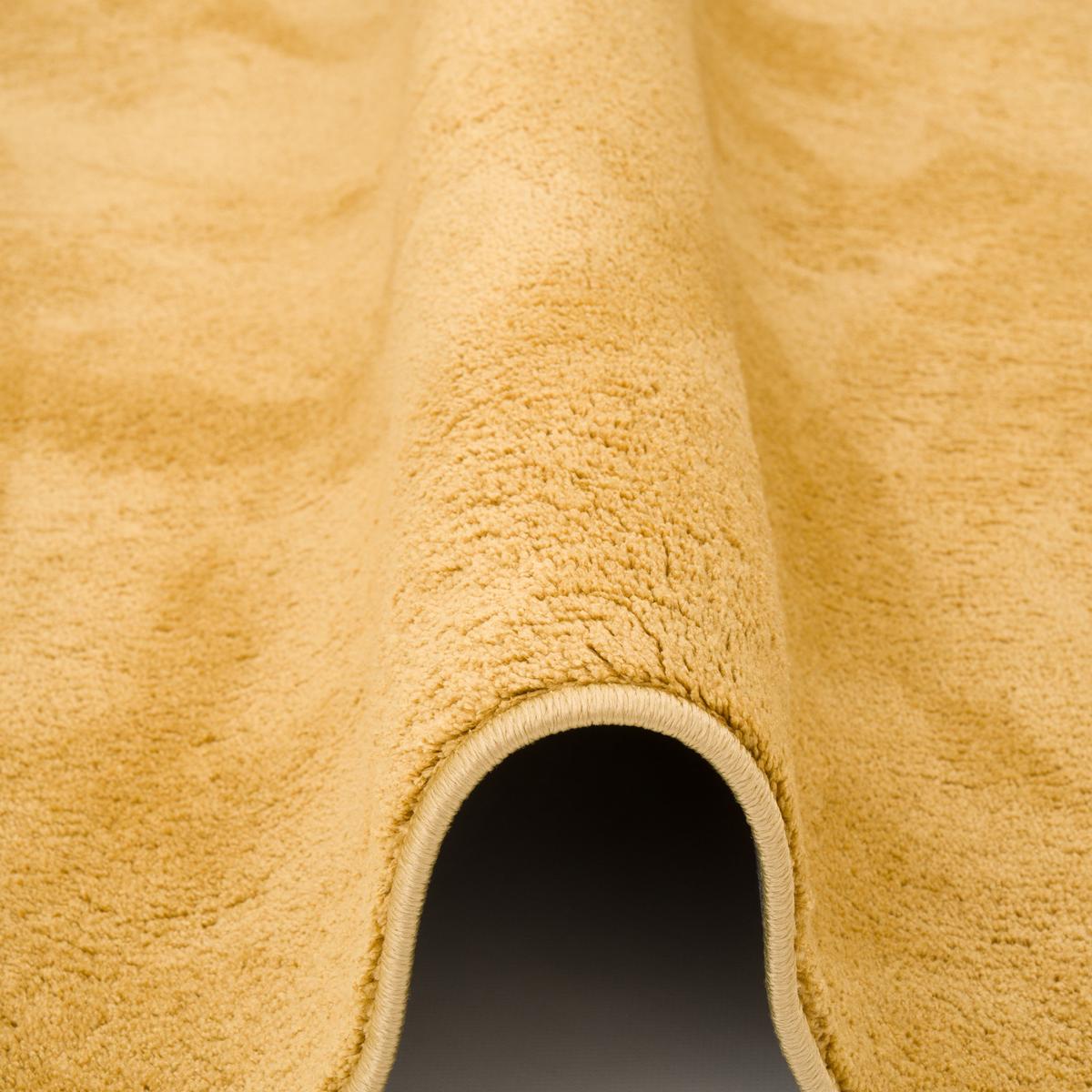 HOCHFLOR LANGFLOR TEPPICH SUPER SOFT MELIA RUND - Currygelb, Textil (120/120cm) - Pergamon
