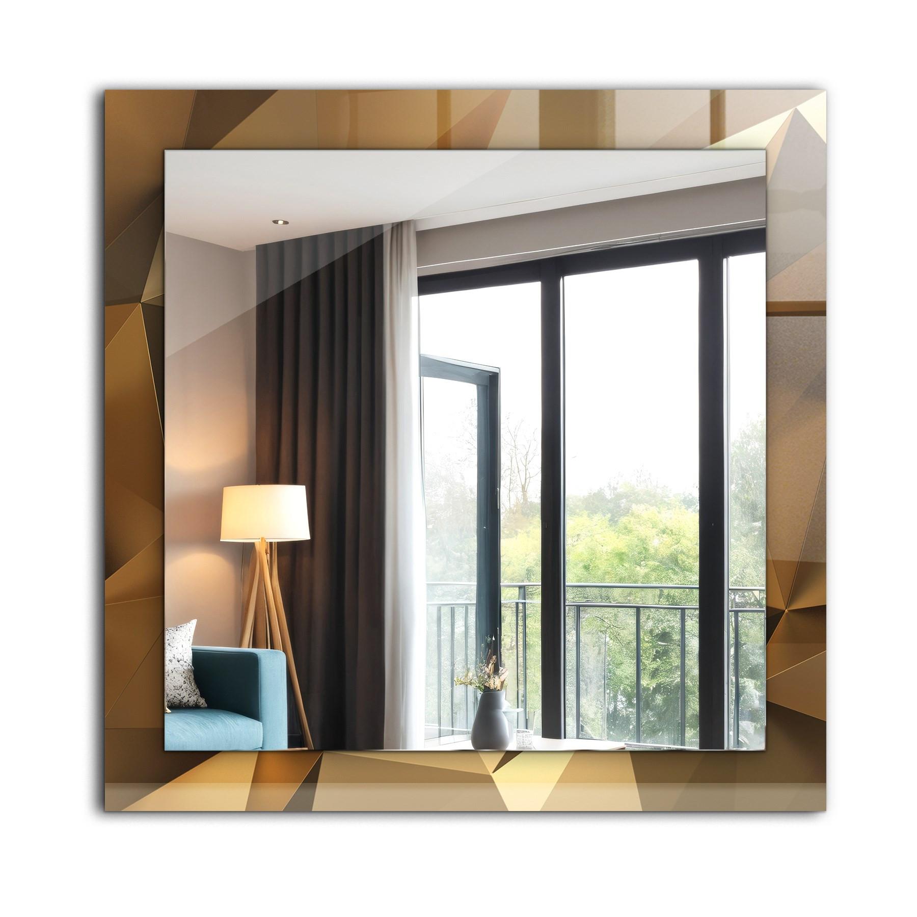 SPIEGEL 60 x 60 cm Rechteckig mit Aufdruck - Graubraun, Glas (60/60/0.4cm) - TULUP