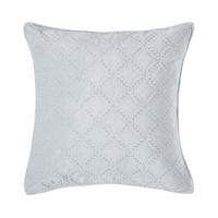 KISSENHÜLLE Samt gesteppt, Eternity-Rings 45/45 cm - Grau, Textil (45/45cm) - Homescapes