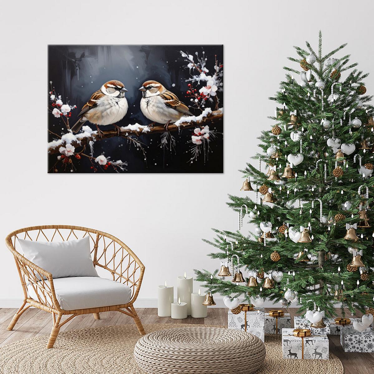 LEINWANDBILD Weihnachten 100x70cm - Schwarz, Textil (100/70cm) - Feeby