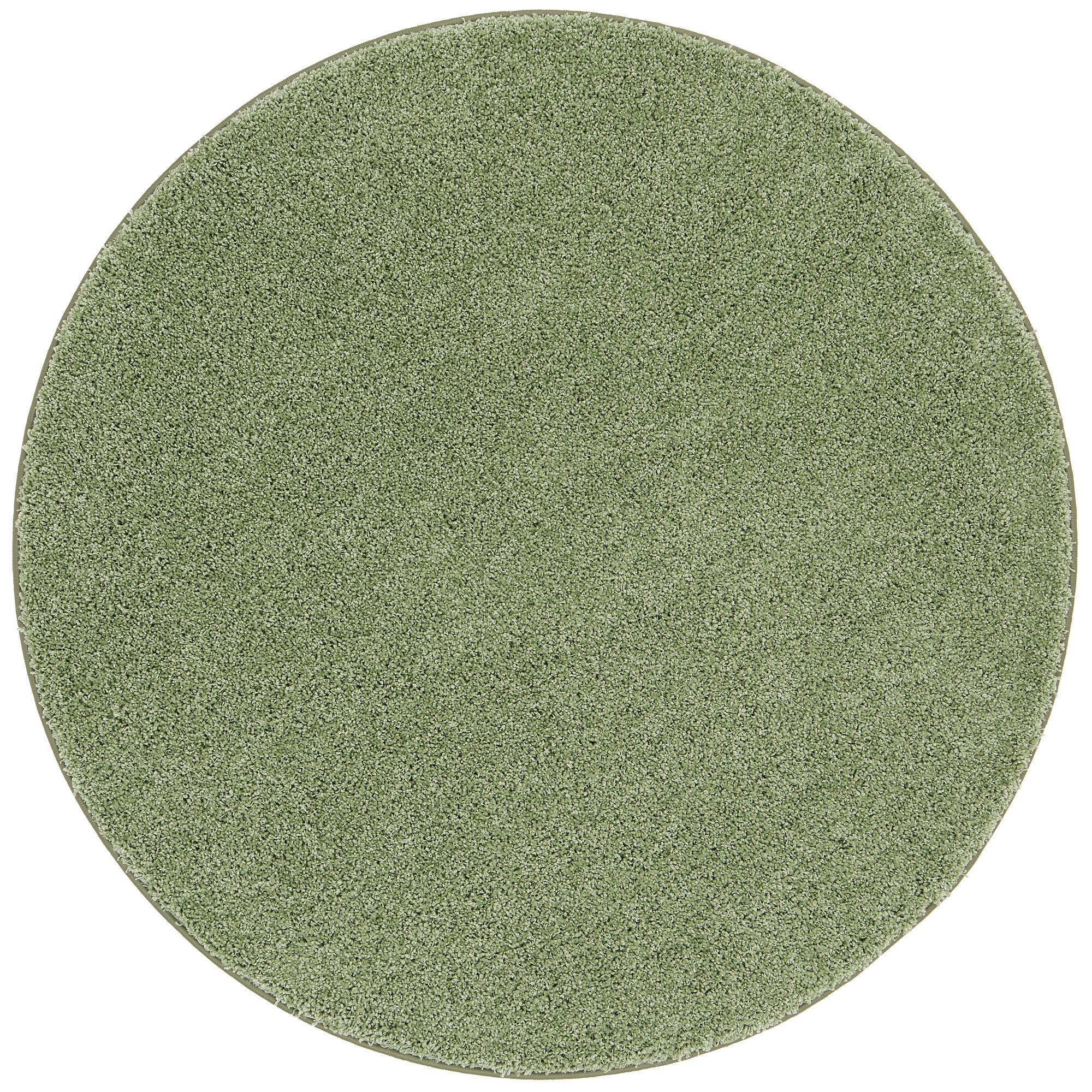 LUXUS HOCHFLOR LANGFLOR TEPPICH MILANO RUND - Mintgrün, Textil (133/133cm) - Snapstyle
