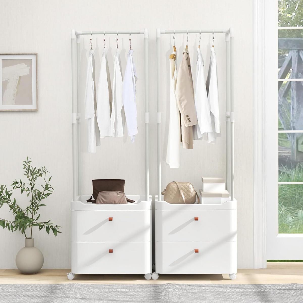 KLEIDERSTÄNDER 161cm Weiß - Weiß, Metall (52/161/40cm) - COSTWAY