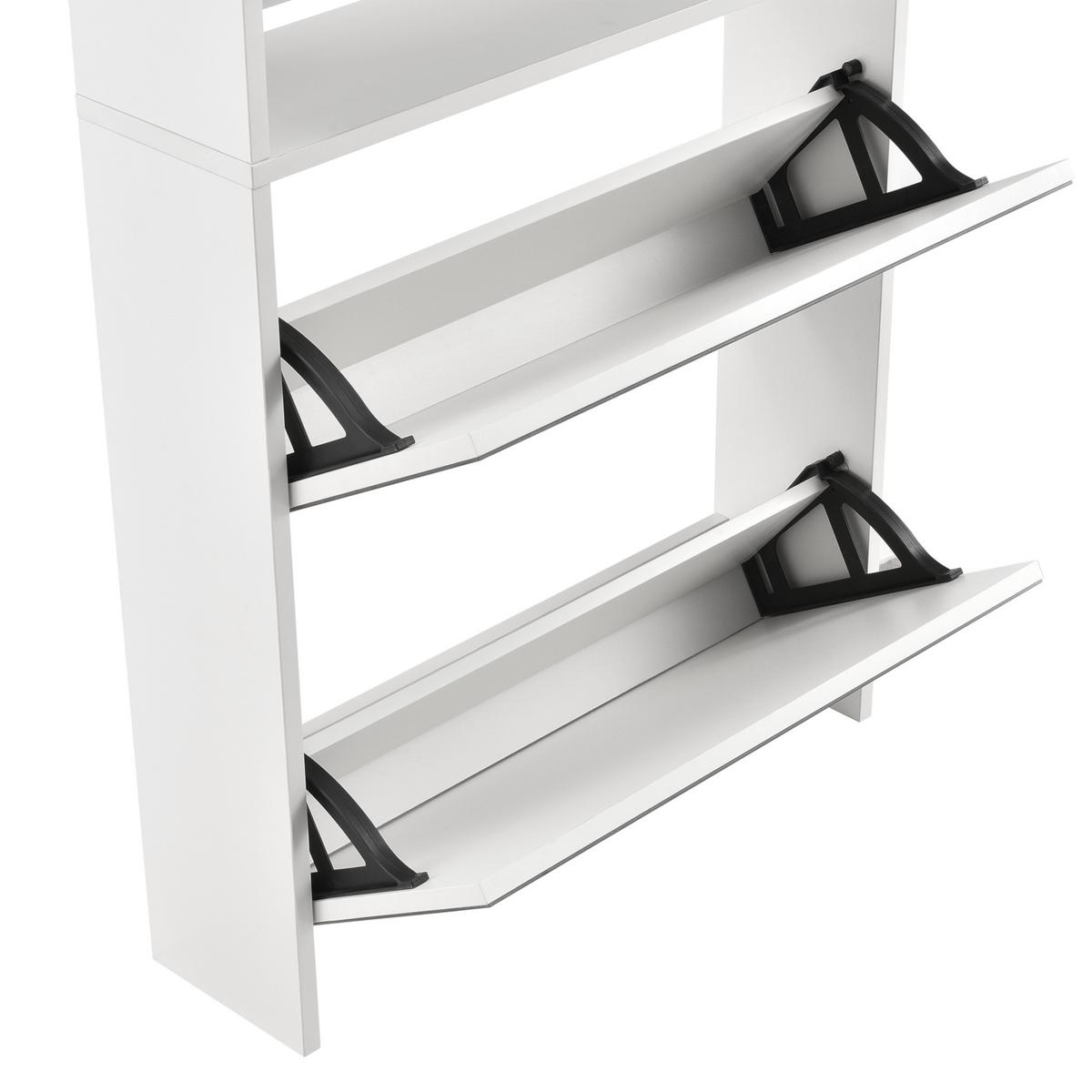 SCHUHKIPPER Vogar - Weiß, Holzwerkstoff (63/134/17cm) - [en.casa]