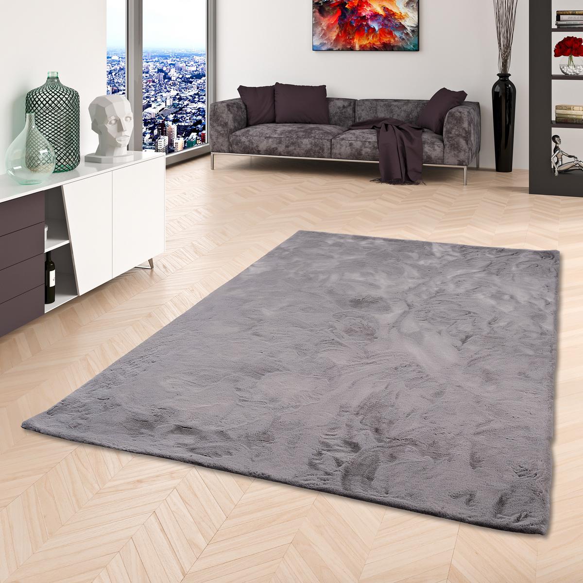 FELLTEPPICH LUXUS SUPER SOFT PLUSH - Grau, Textil (180/250cm) - Pergamon