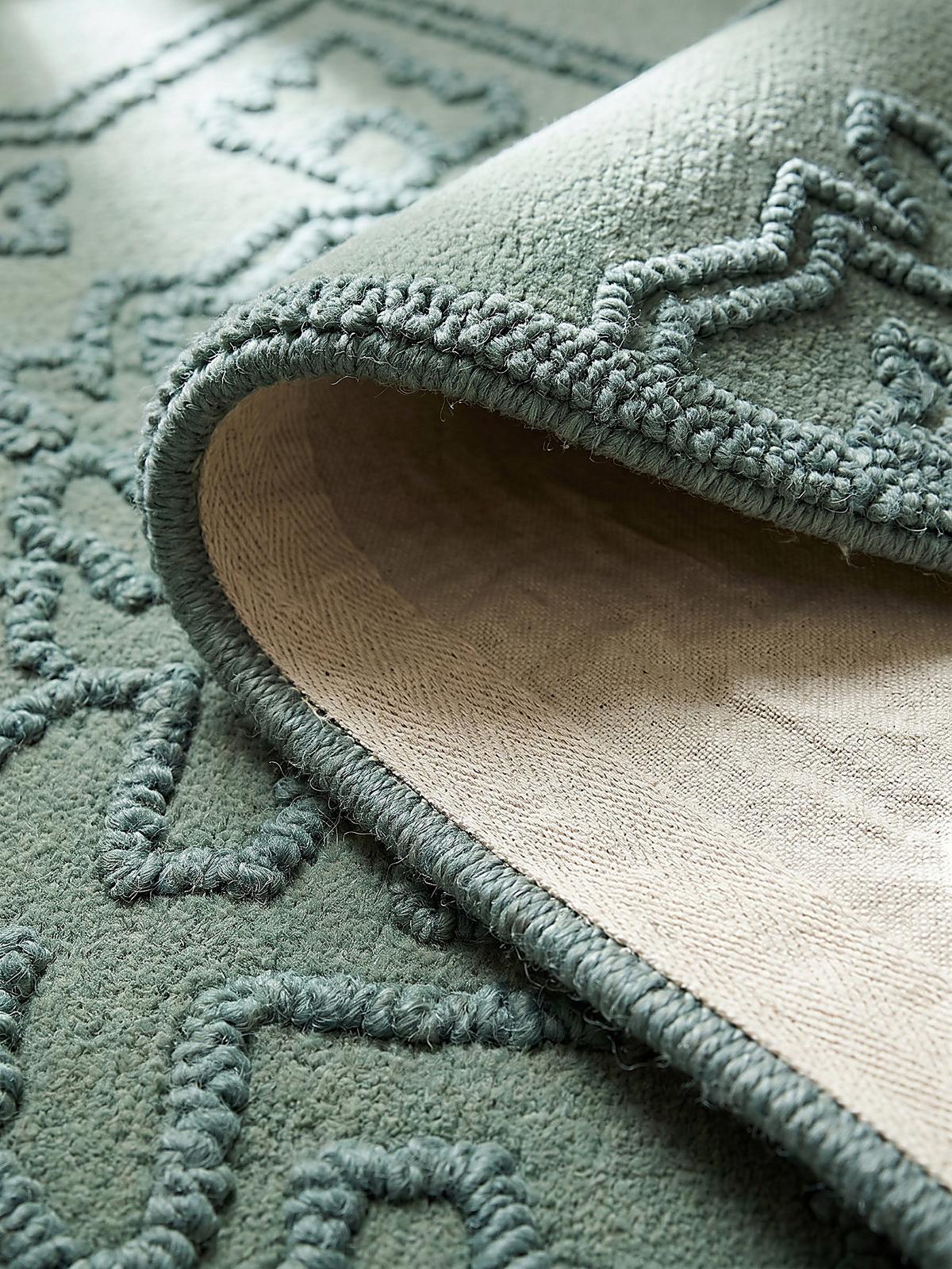 TEPPICH aus Wolle TINGIR in Entenei-Blau, abstrakt, 160 x 230 cm - Blau, Textil (230/160cm) - KADIMA DESIGN