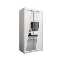 SCHWEBETÜRENSCHRANK 200/100/62 2-türig - Silberfarben/Weiß, Holz/Kunststoff (100/200/62cm) - MÖBEL KRYSPOL