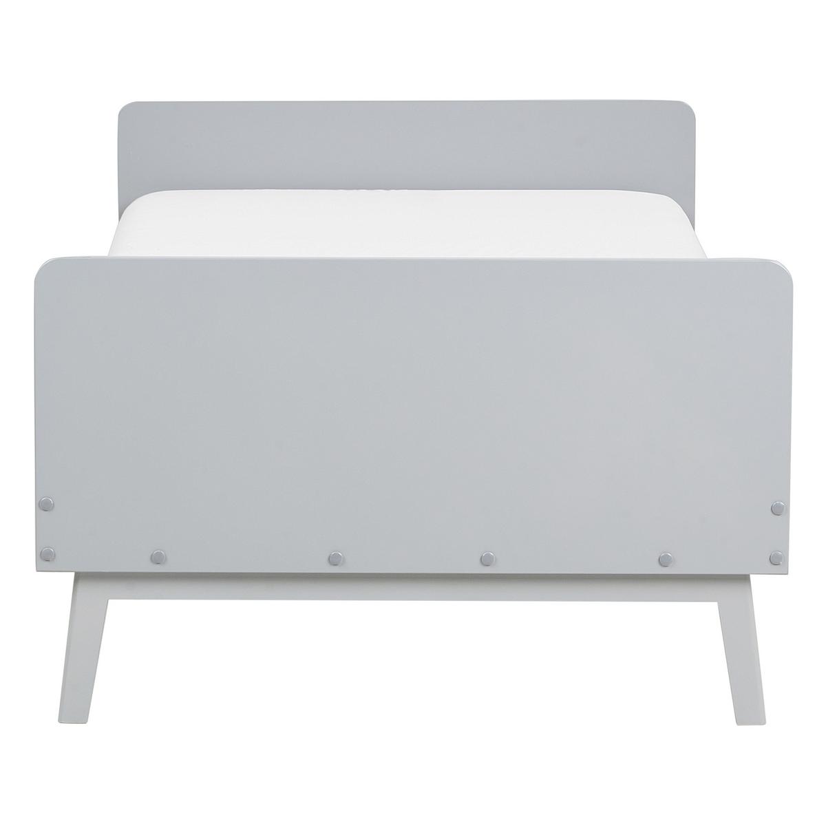 BETT mit Lattenrost 90x200 cm Grau Bonnac - Grau, Holz (90/200cm) - Beliani