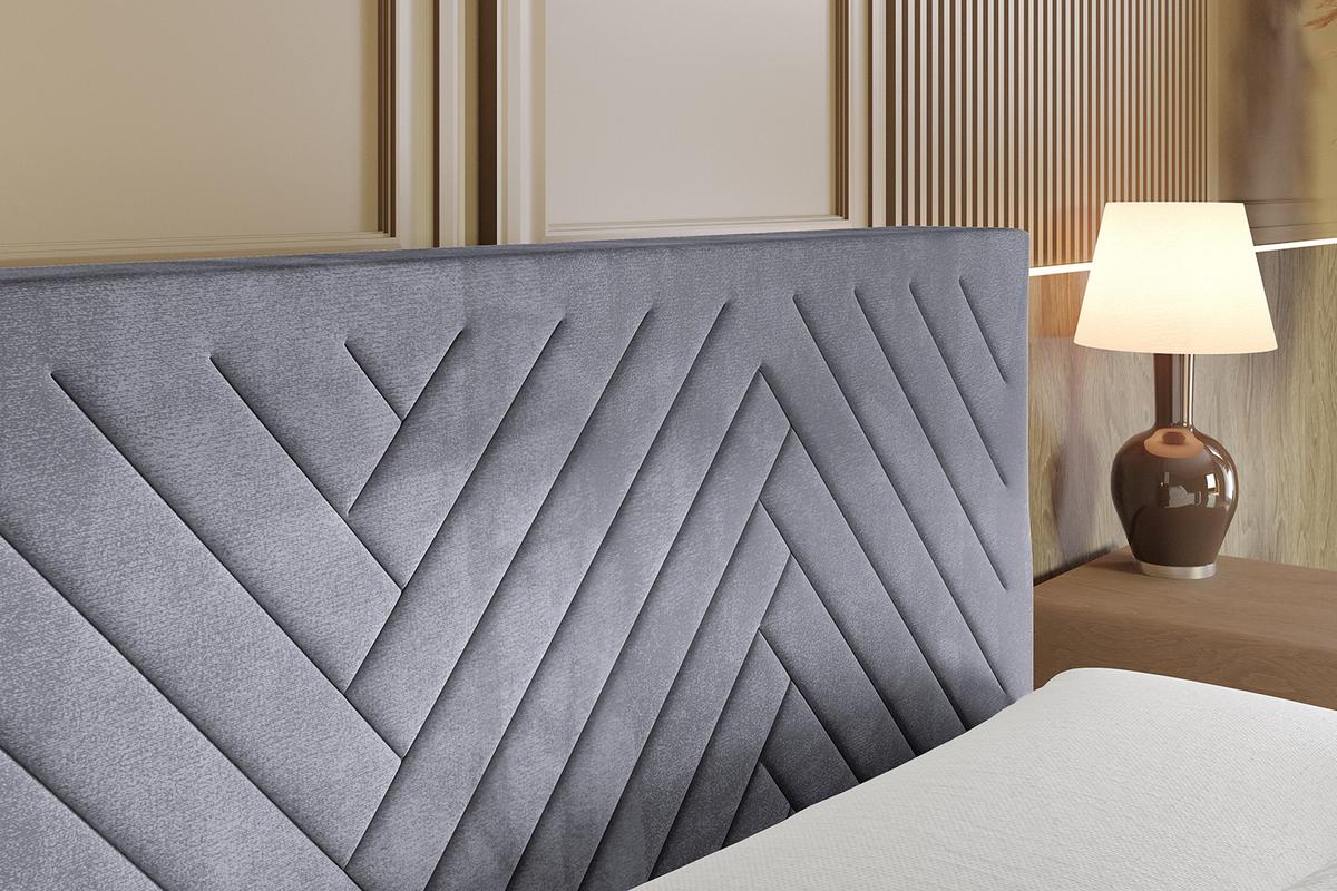 BOXBETT mit Matratze H4 und Lattenrost - VEXA-Z - 200x200 - Dunkelgrau Casablanca - Dunkelgrau, Holzwerkstoff (200/200cm) - ALTDECOR