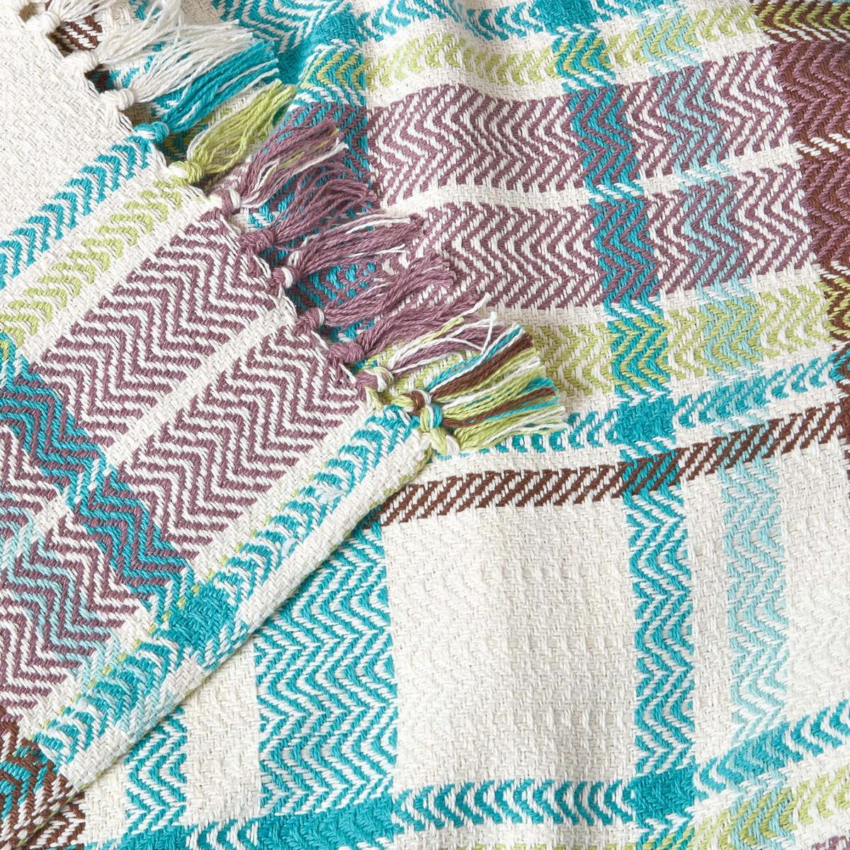 ÜBERWURF Falun 255/360 cm, Schottenkaro, 100% Baumwolle - Grün, Textil (255/360cm) - Homescapes